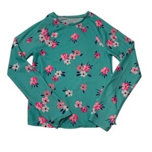 GAP Kids Floral Swim Rashguard - Teal and Pink